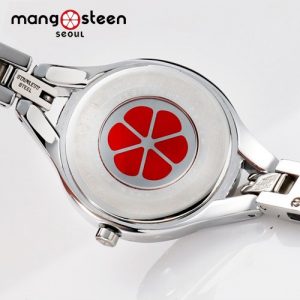 Đồng hồ nữ MS502C Mangosteen Seoul Hàn Quốc dây da (Đen bạc)